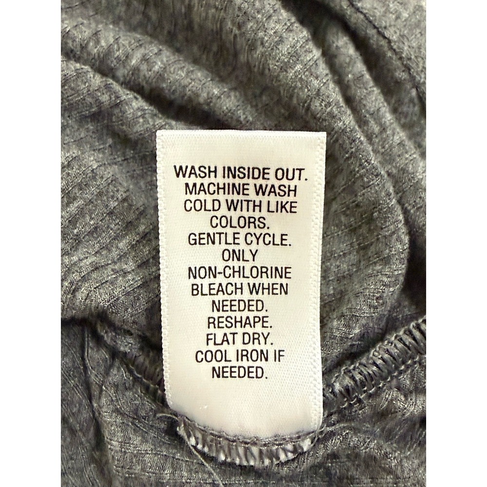 Candies Ruffle Front Stretchy Cold‎ Shoulder Ribbed Top Keyhole Ruched Gray M - Picture 10 of 10